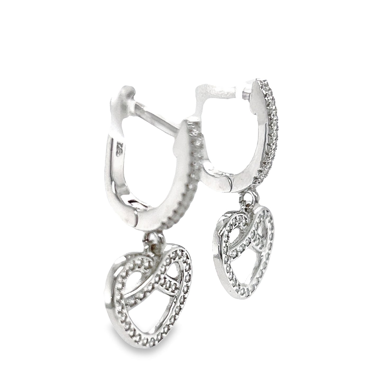 P498 Heart Infinite With CZ Hoops Earring