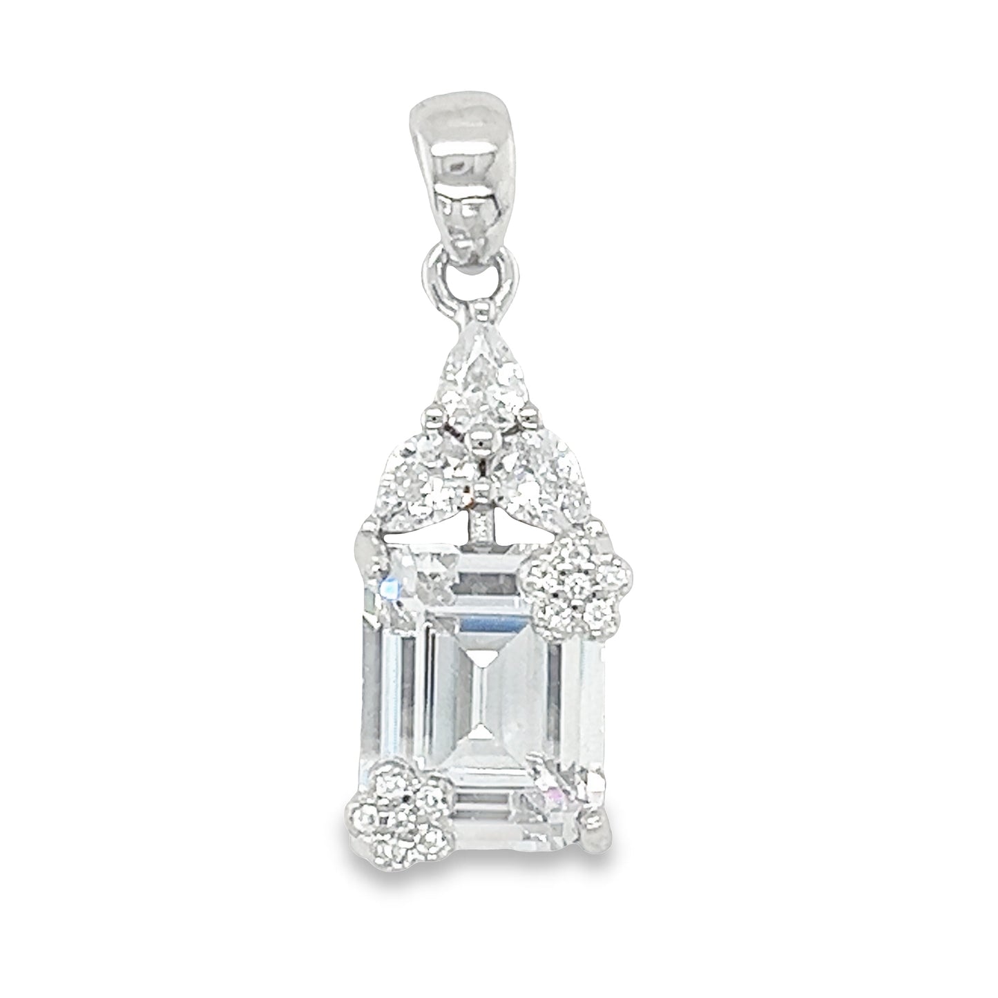 D1626 Colgante de piedra CZ con flores CZ