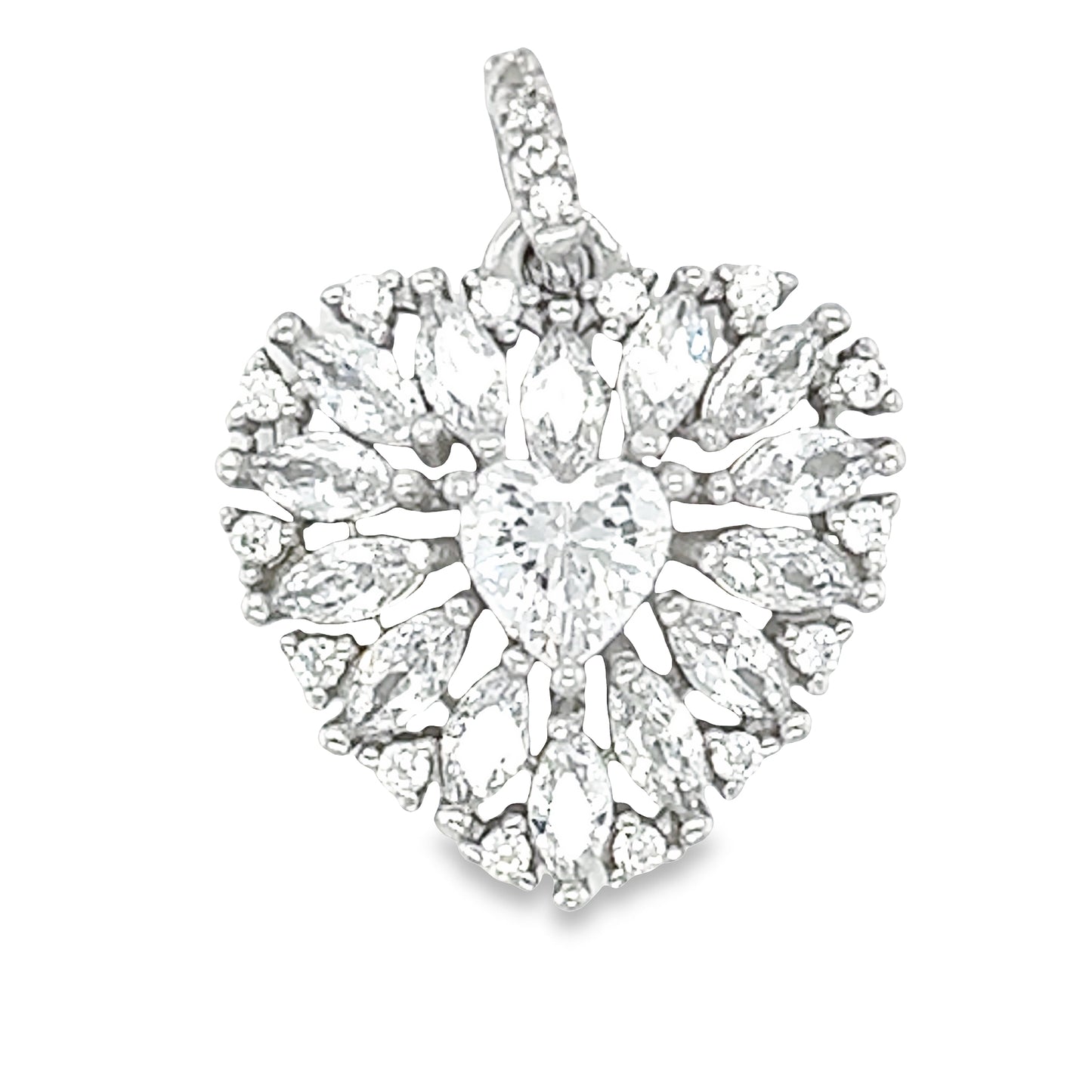 D1628 CZ Heart Stone with CZ Heart Pendant