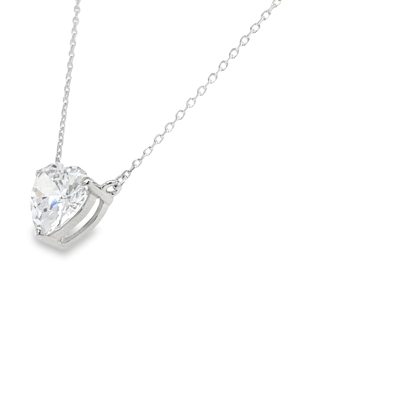 CA264 Collar de piedra con forma de corazón CZ