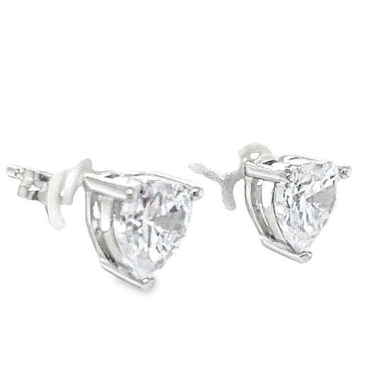 A773 CZ Heart Stone Post Earrings