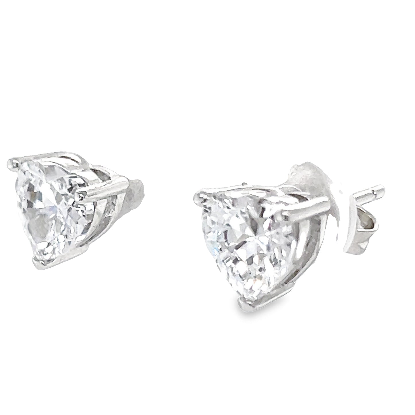 A773 CZ Heart Stone Post Earrings