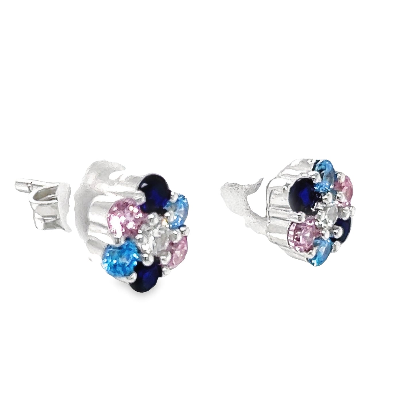 A774 Pendientes con Poste de Flores Multicolores