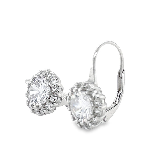 P502 CZ stone round Hoops Earrings