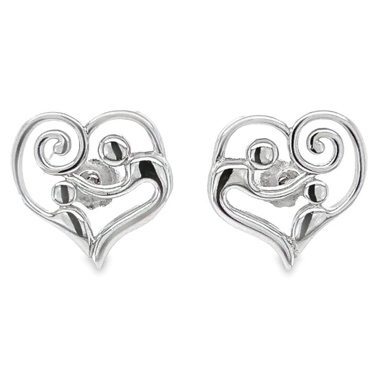 A775 Heart Post Earrings