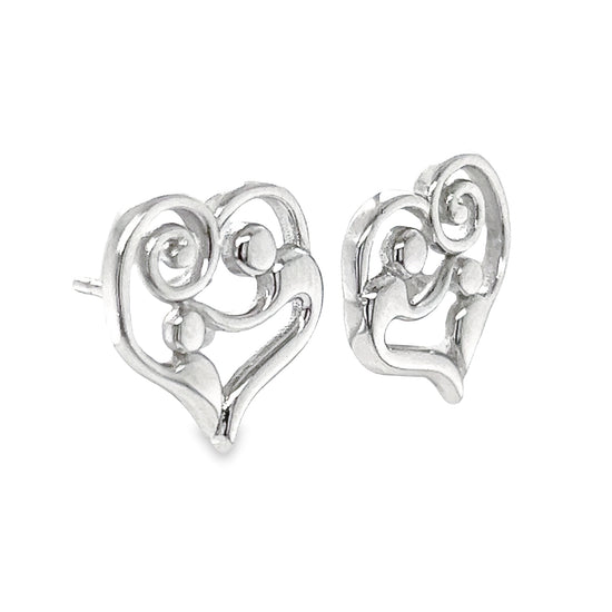 A775 Heart Post Earrings