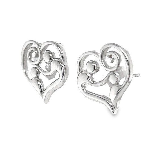 A775 Heart Post Earrings