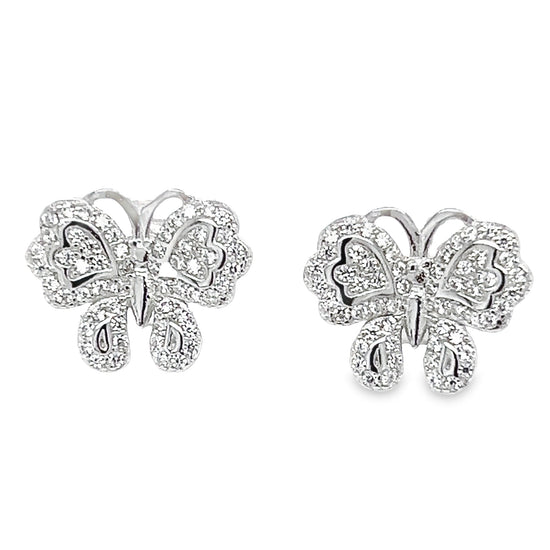 A777 Butterfly with CZ Post Earrings