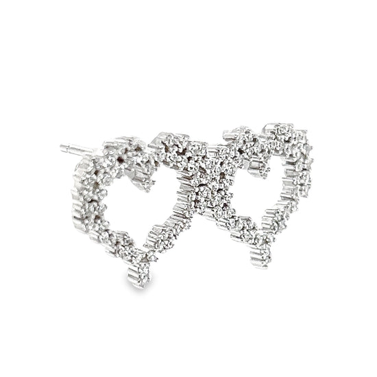 A778 Heart with CZ Post Earring