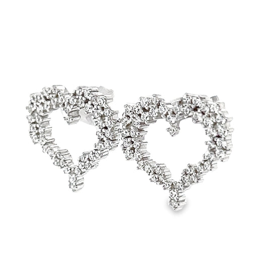 A778 Heart with CZ Post Earring