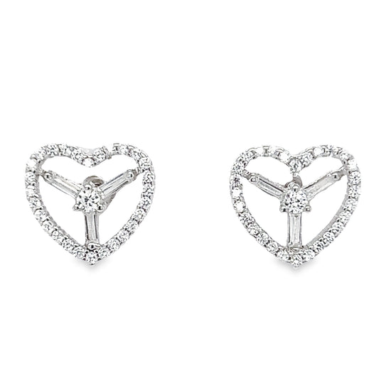 A779 Heart with CZ Post Earrings