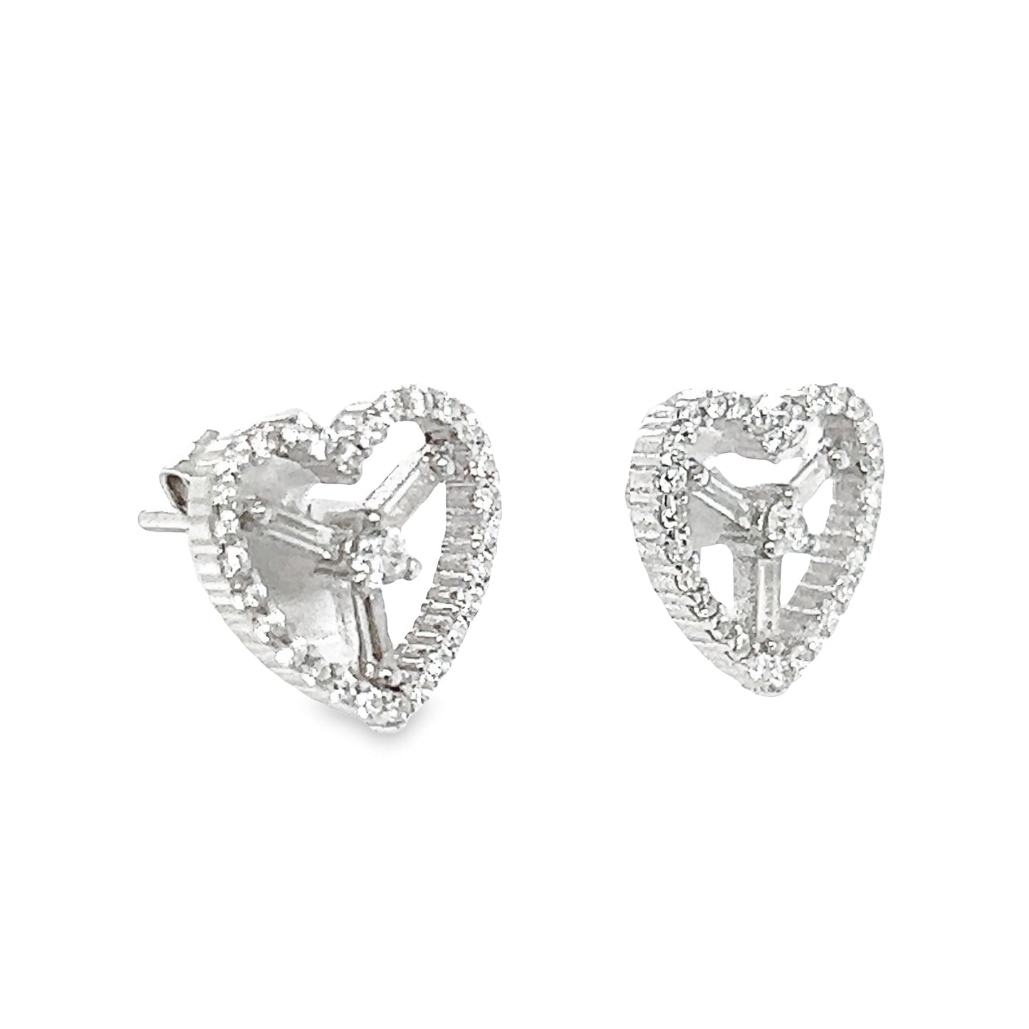 A779 Heart with CZ Post Earrings