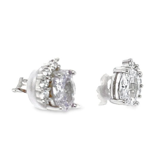 A781 CZ Stone Post Earrings