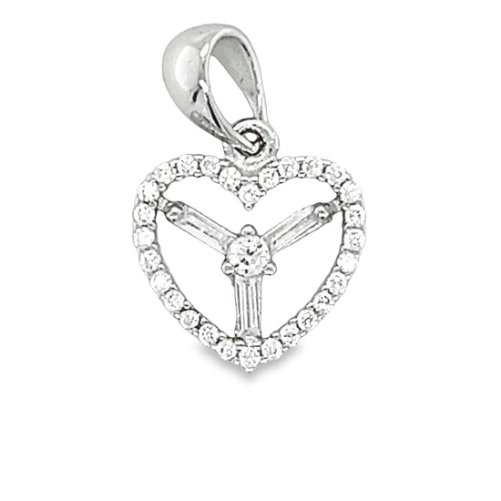 D1636 Heart with CZ Pendant