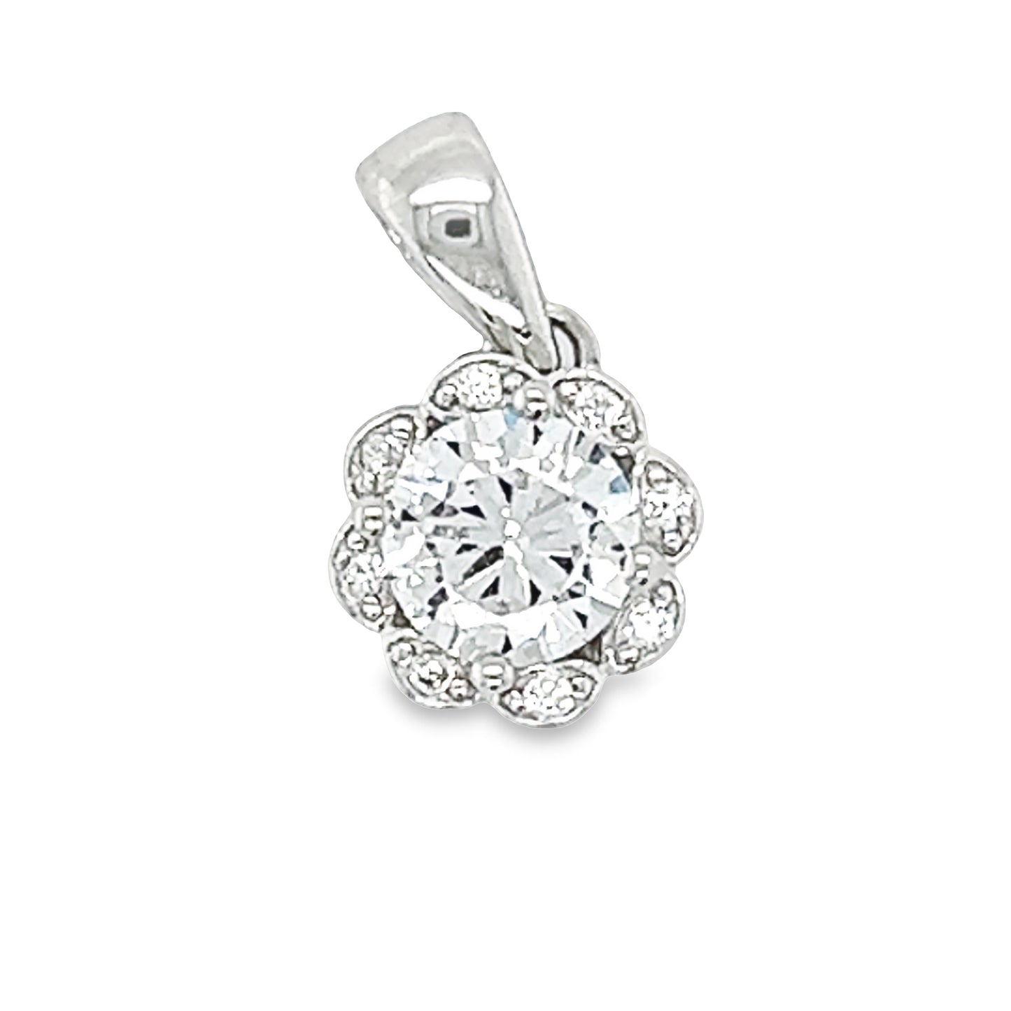 D1637 Small CZ Flower Pendant