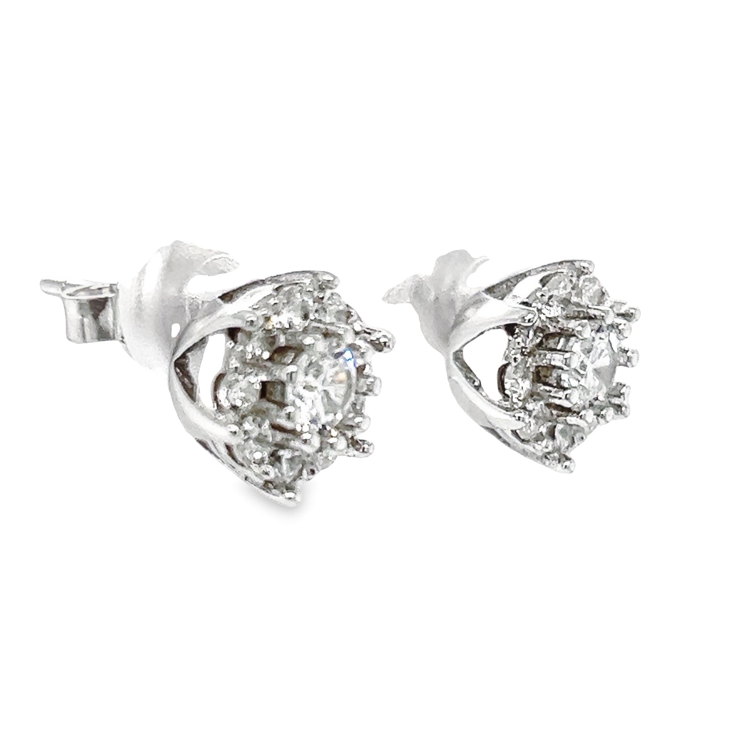 Pendientes con poste de flor de piedra CZ A763