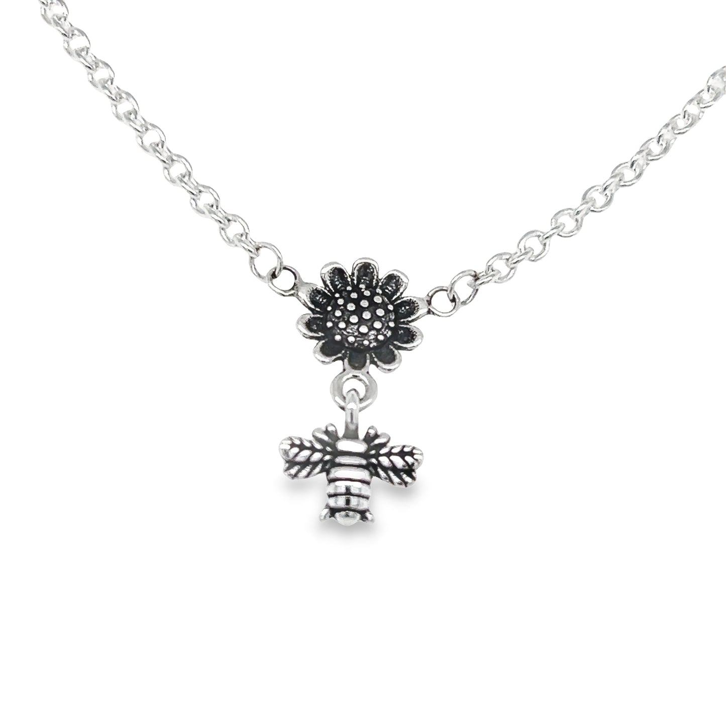 CA238 Sunflower bee necklace