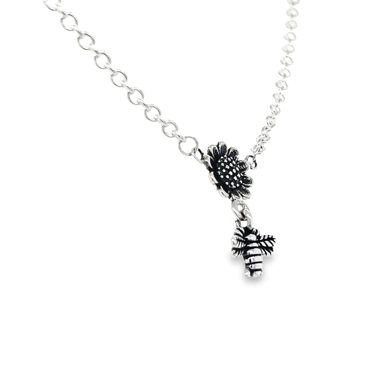 CA238 Sunflower bee necklace