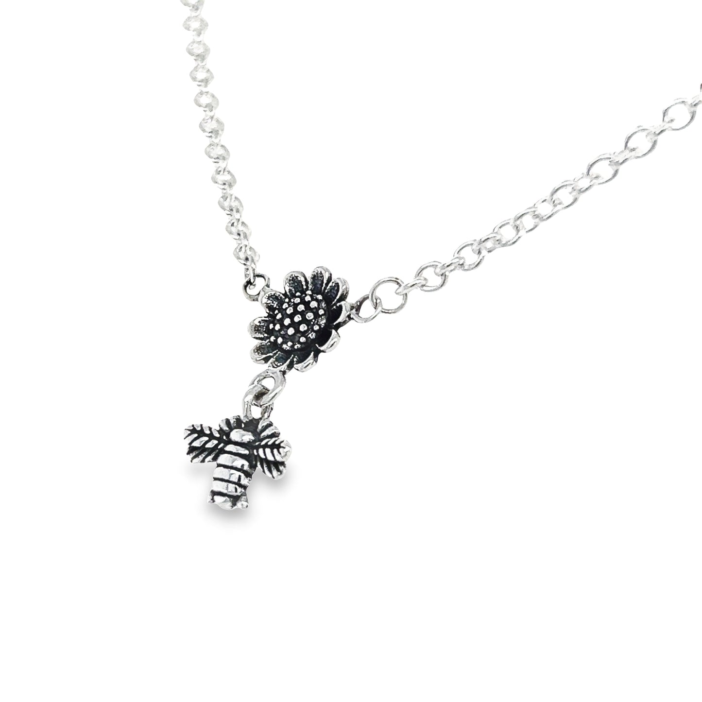 CA238 Sunflower bee necklace