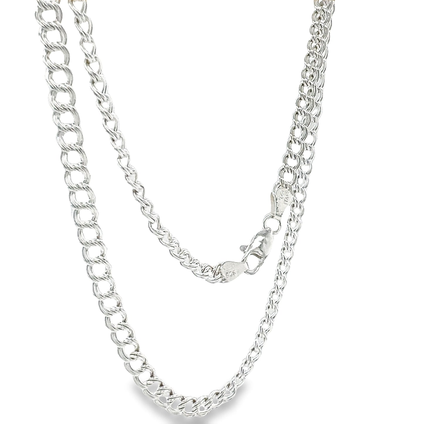 CA246 Open double link curb necklace 4mm