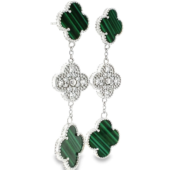 P448 Green Flower Earring