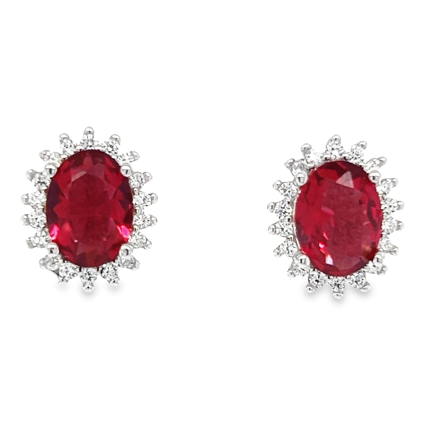 A681 Round Diamond Cz Marron Post Earrings