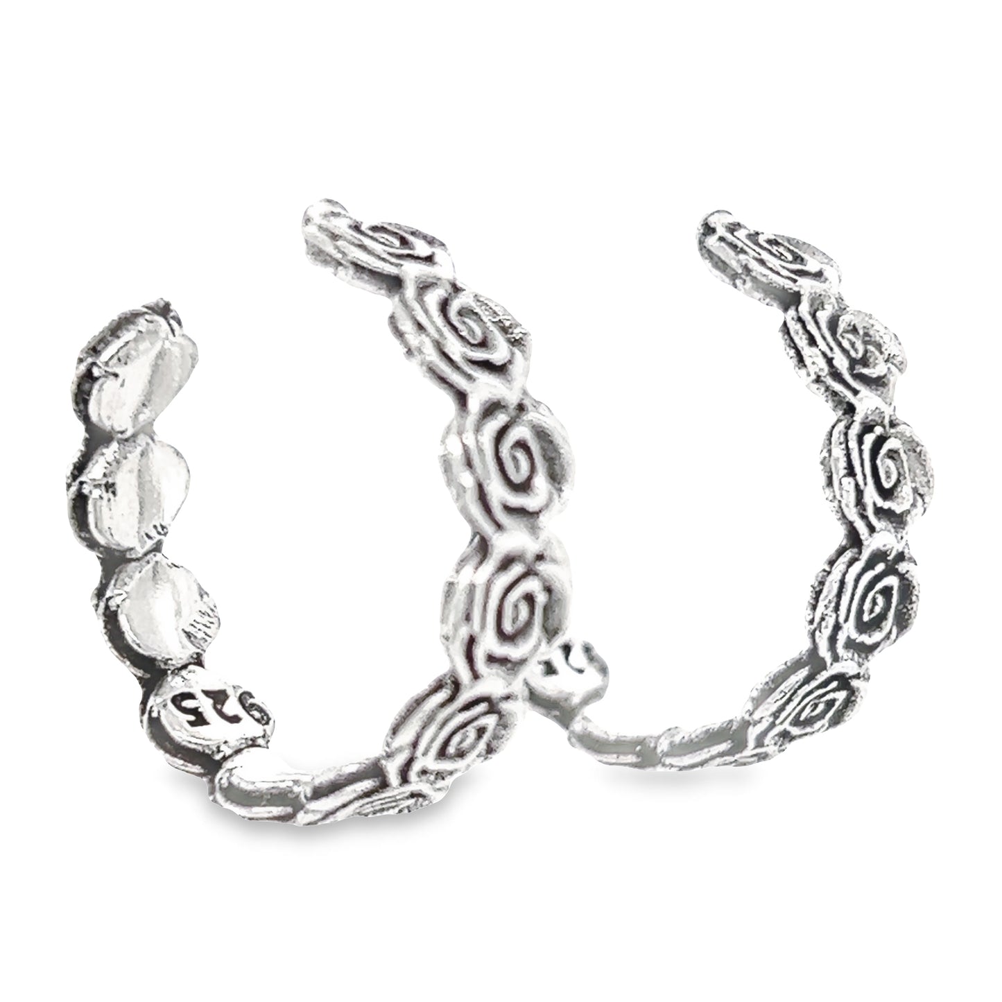 P507 Linked Flower Hoops Earrings