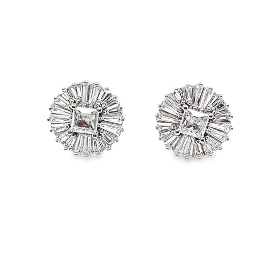 Round Cushion Cut Earrings P140