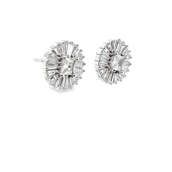 Round Cushion Cut Earrings P140