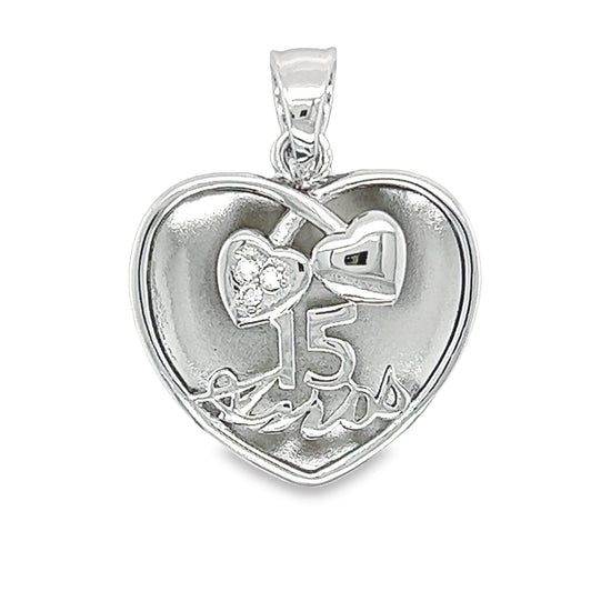 D1563 Number 15 Heart Pendant