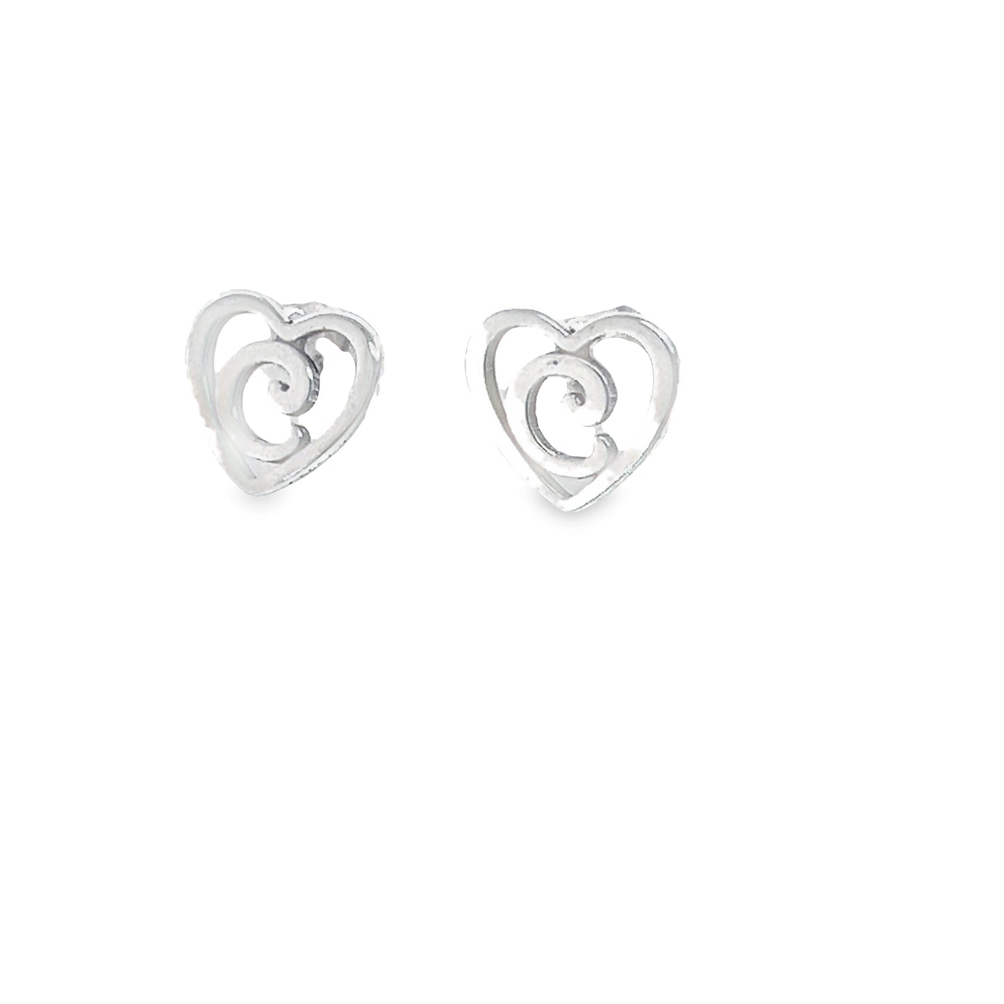 A427 Heart Letter C Post Earrings