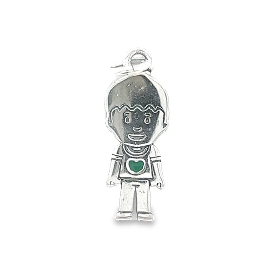 D1261 Green Heart Boy Pendant