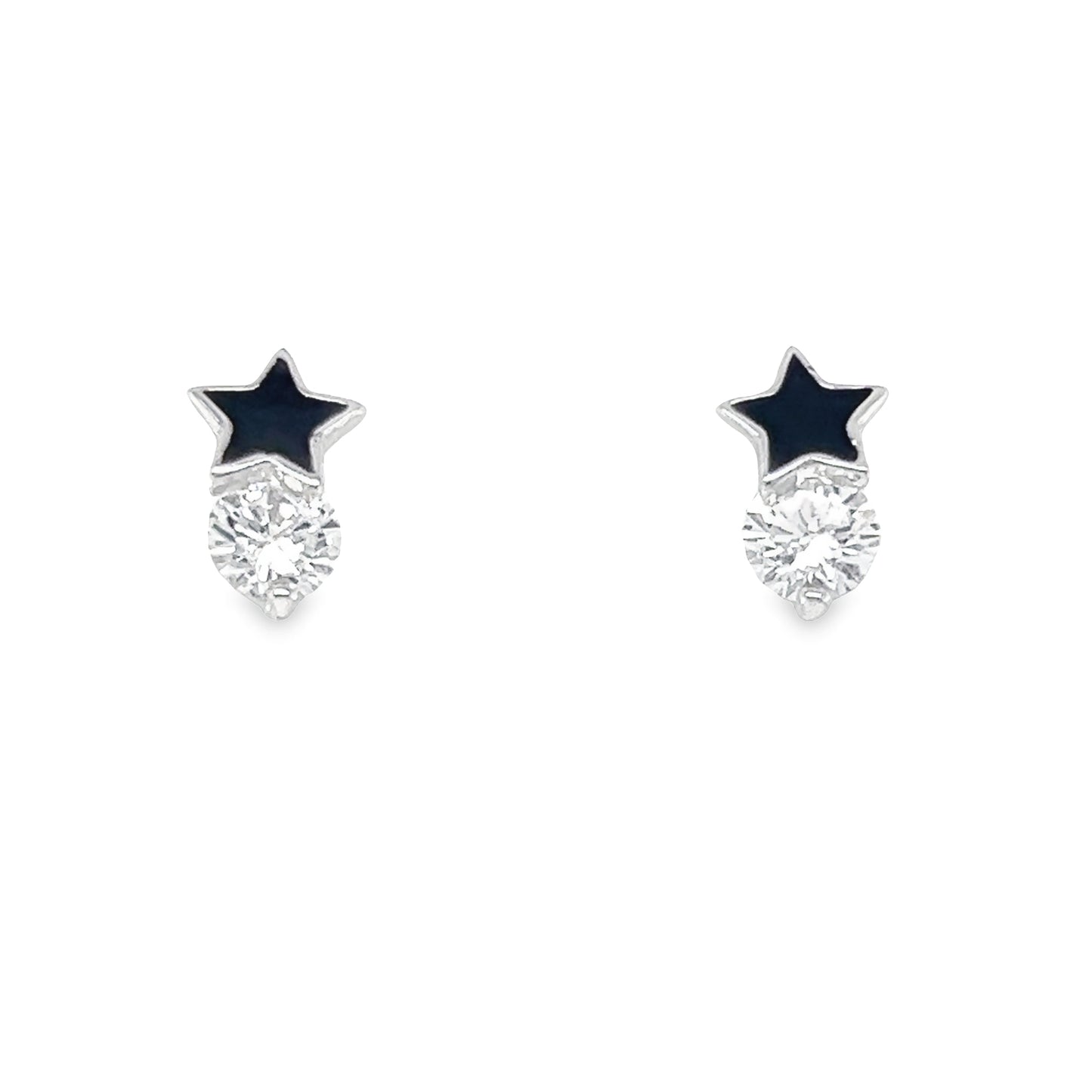 A520 Black Mini Star Post Earrings