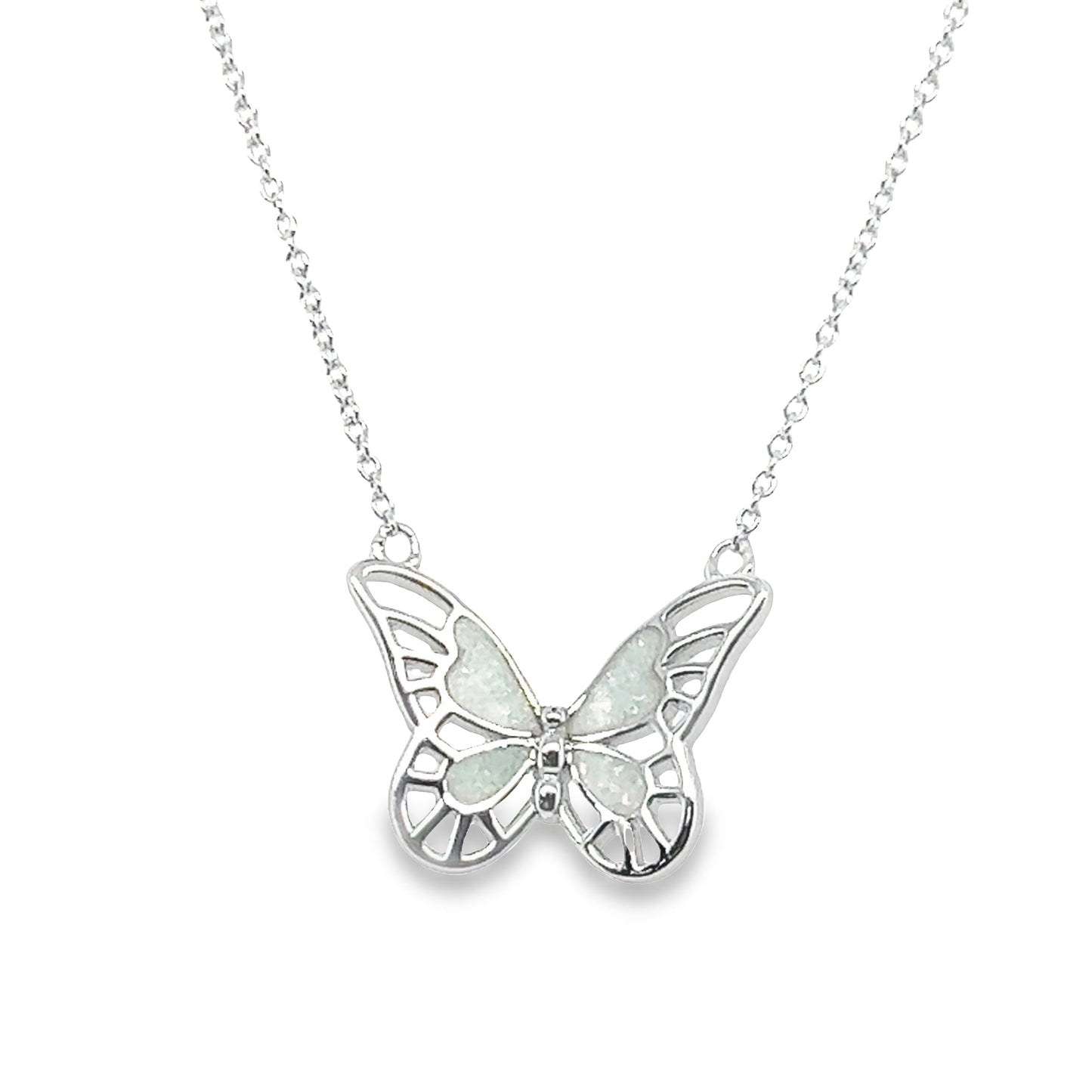 CA271 Opal Butterfly Necklace