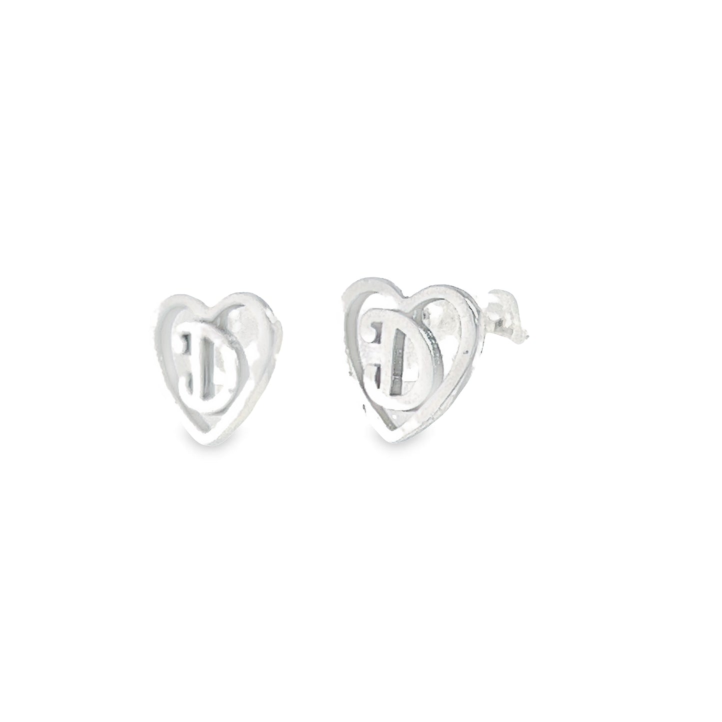 A428 Heart Letter D Post Earrin