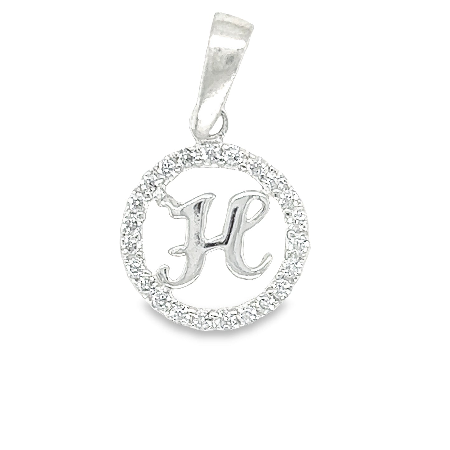 D830 Letter H CZ Pave Pendant