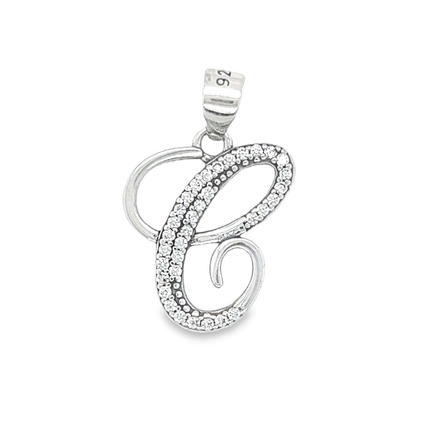 D780 Letter C CZ Pave Pendant