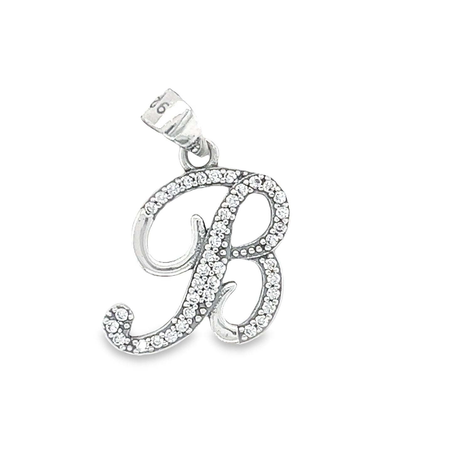 D779 Letter B CZ Pave Pendant