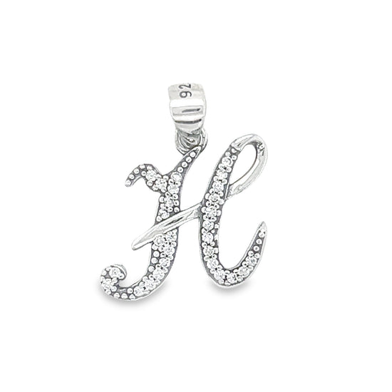 D773 Letter H CZ Pave Pendant