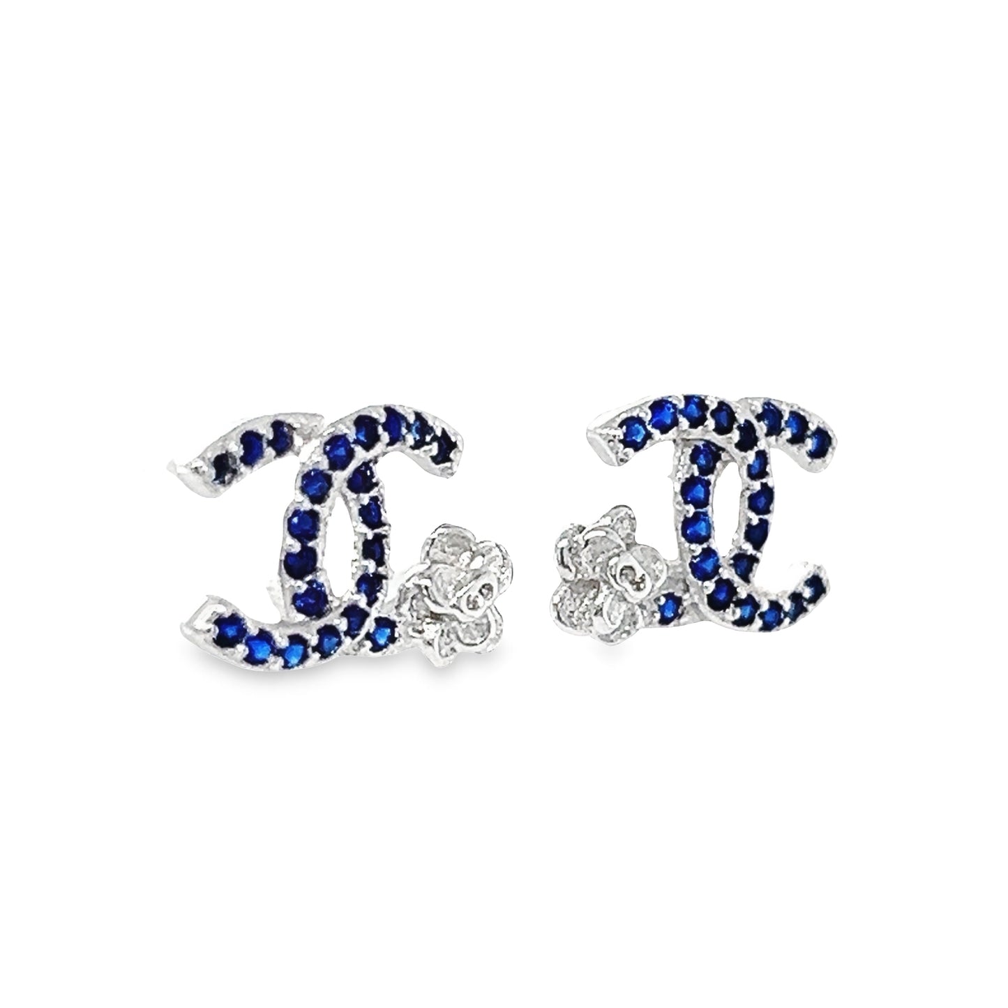 A808 Blue C Post Earrings