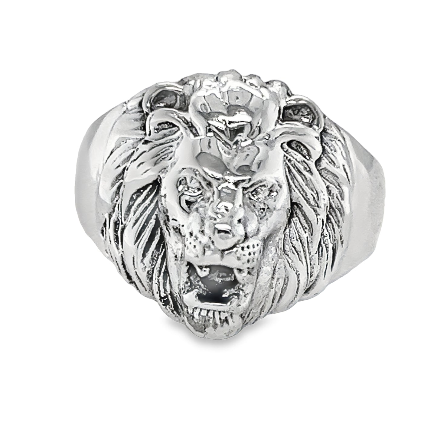 R9021 Anillo con cabeza de león rugiente