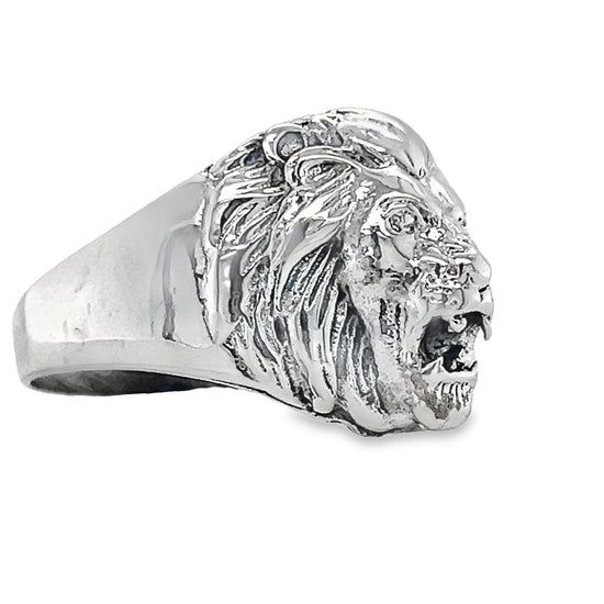 R9021 Anillo con cabeza de león rugiente