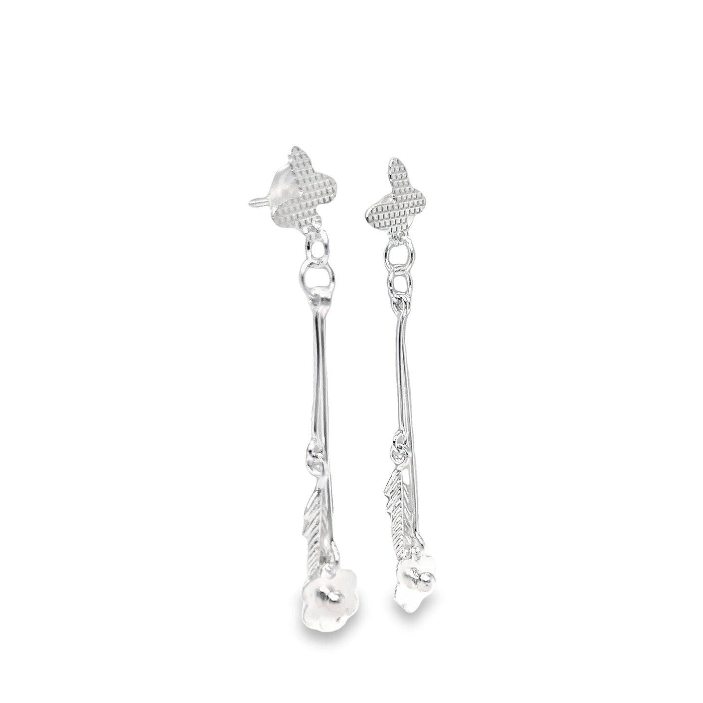 Pendientes Largos Flor Pluma P530