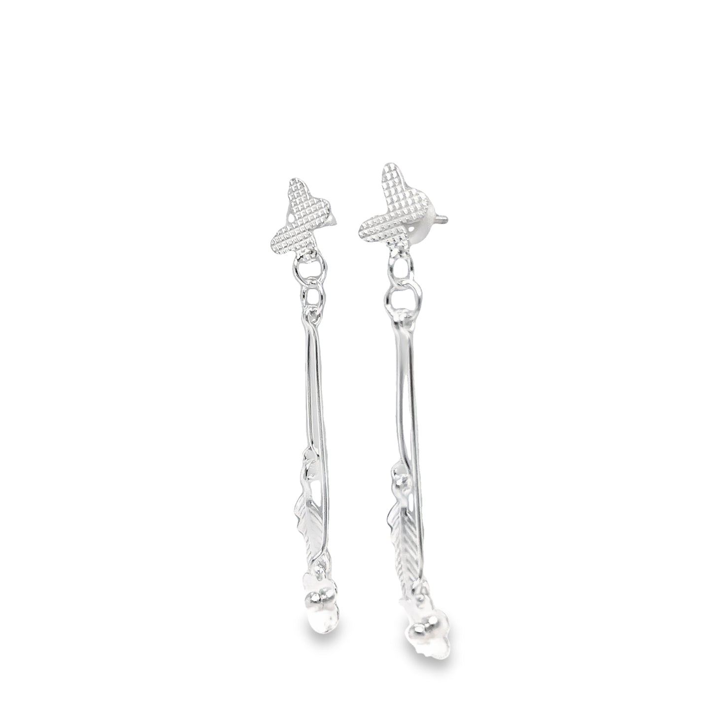 Pendientes Largos Flor Pluma P530