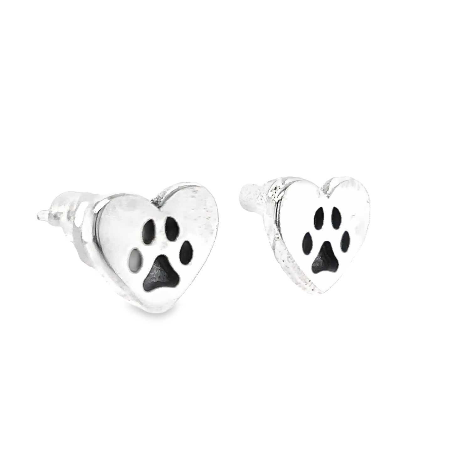 A820 Pendientes con forma de corazón y pata de mascota