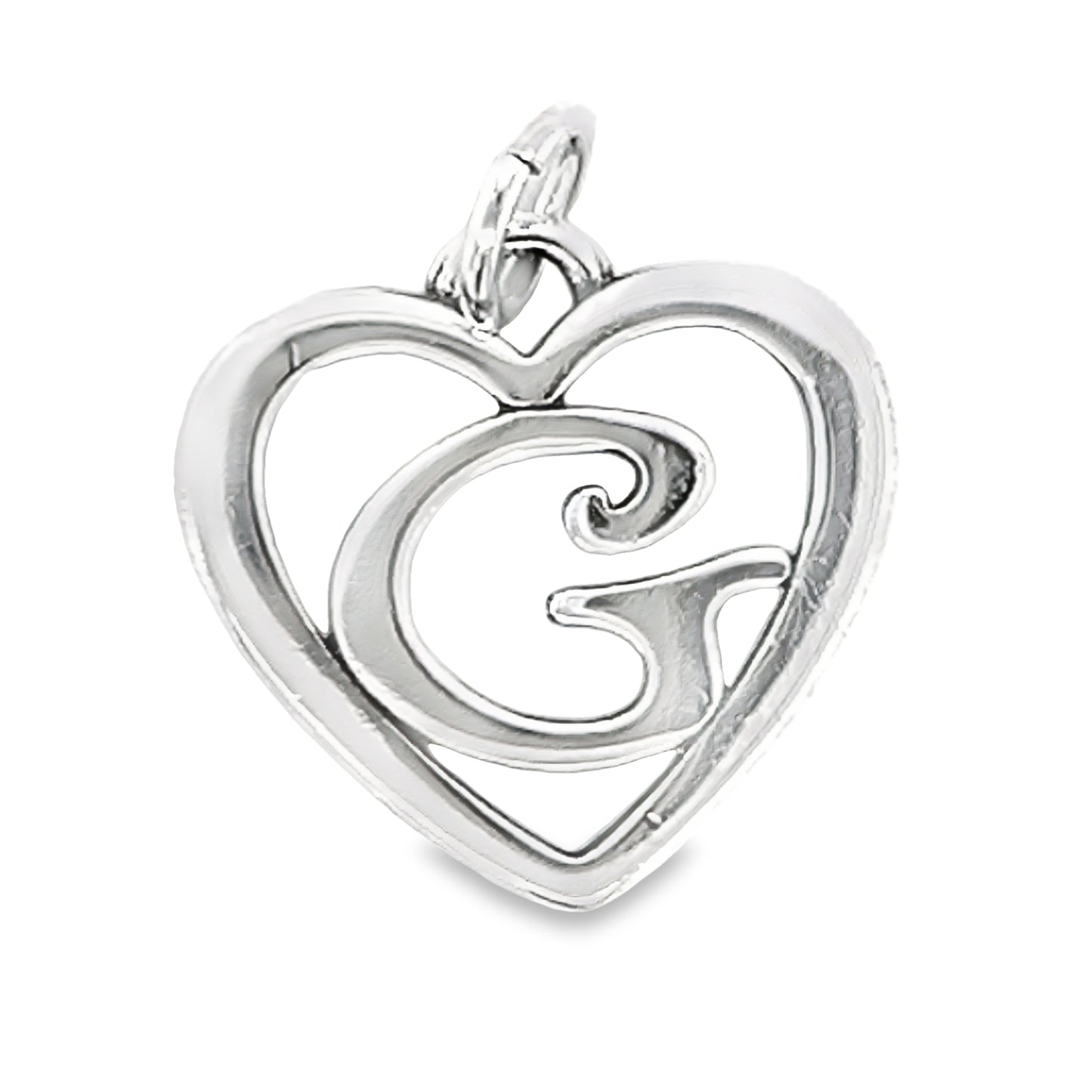 D759 Letter G Inside Heart Pendant