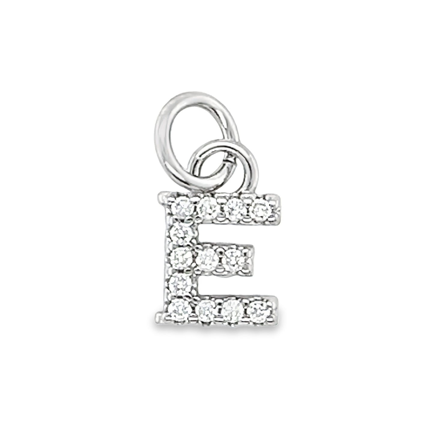 D795 Letter E CZ Pave Pendant