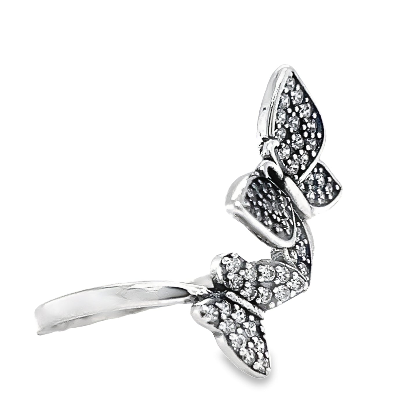 R326 Anillo de pavé de circonitas cúbicas de mariposa