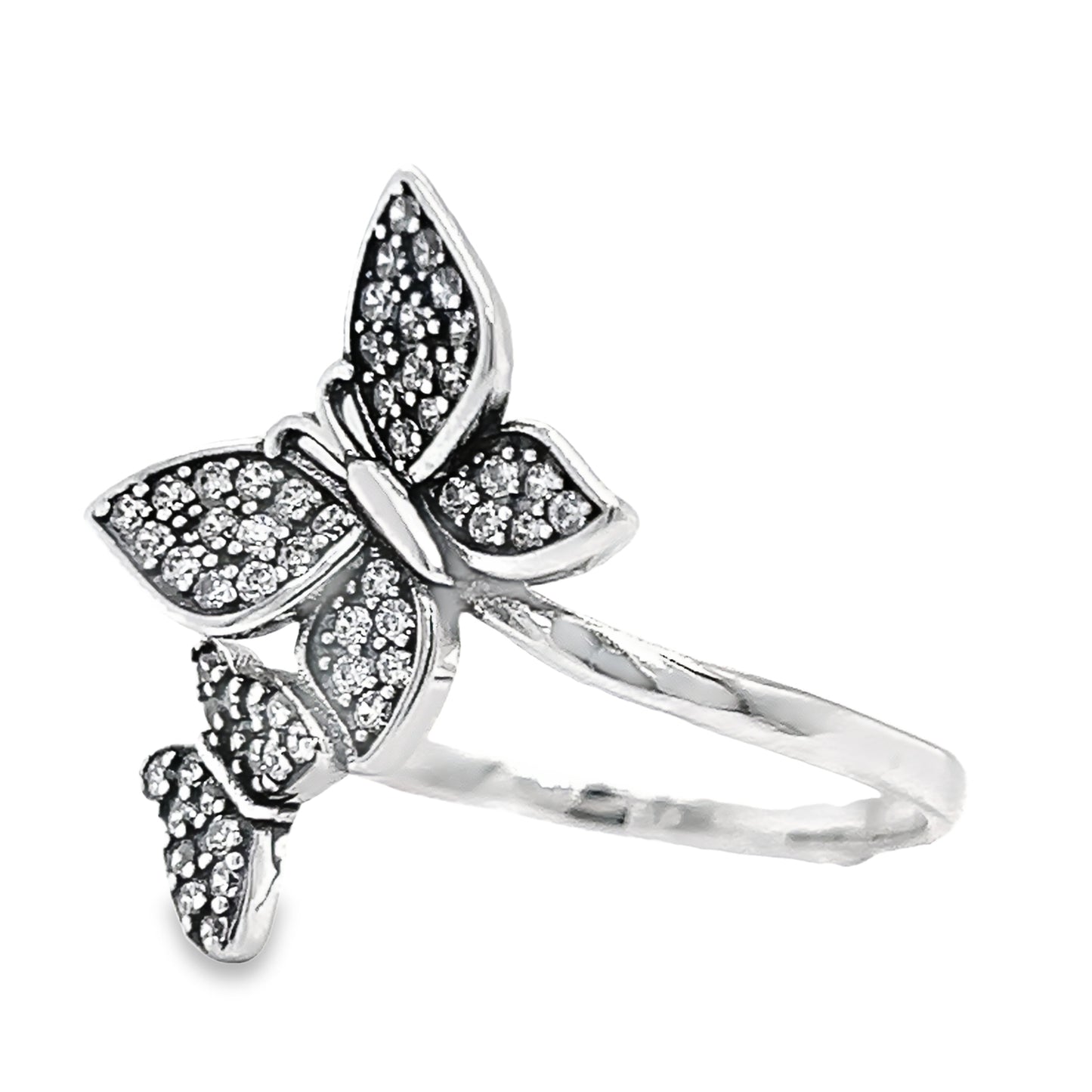 R326 Butterfly CZ Pave Ring