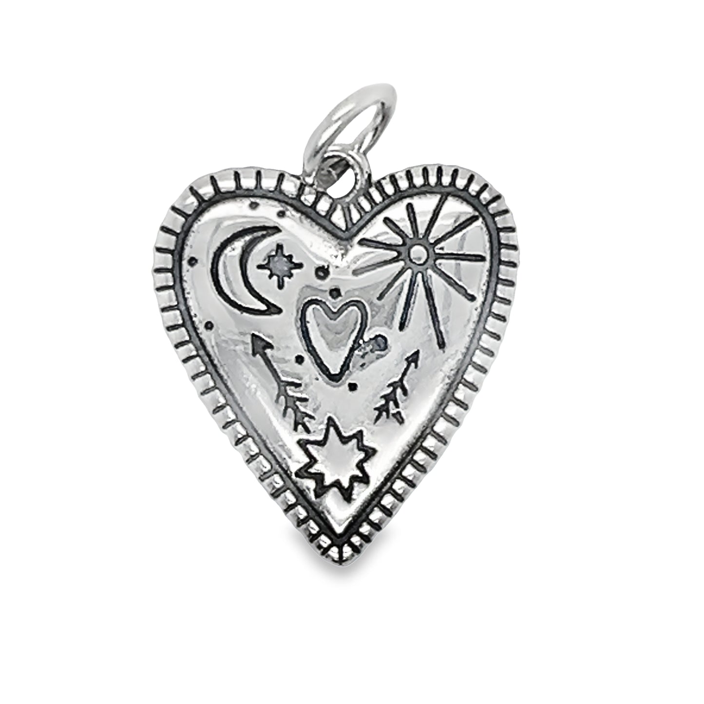 D1664 moon sun heart pendant